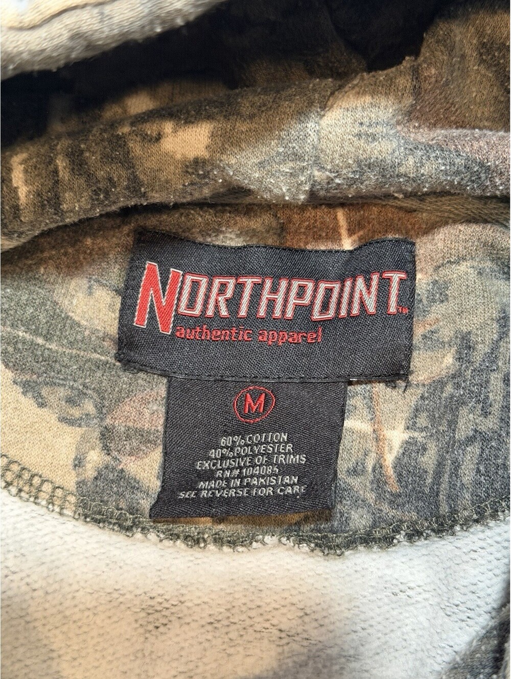 Northpoint Camo Hoodie Mens M Medium Pullover Hunting Tree Leaf Sweatshirt - Picture 3 of 5